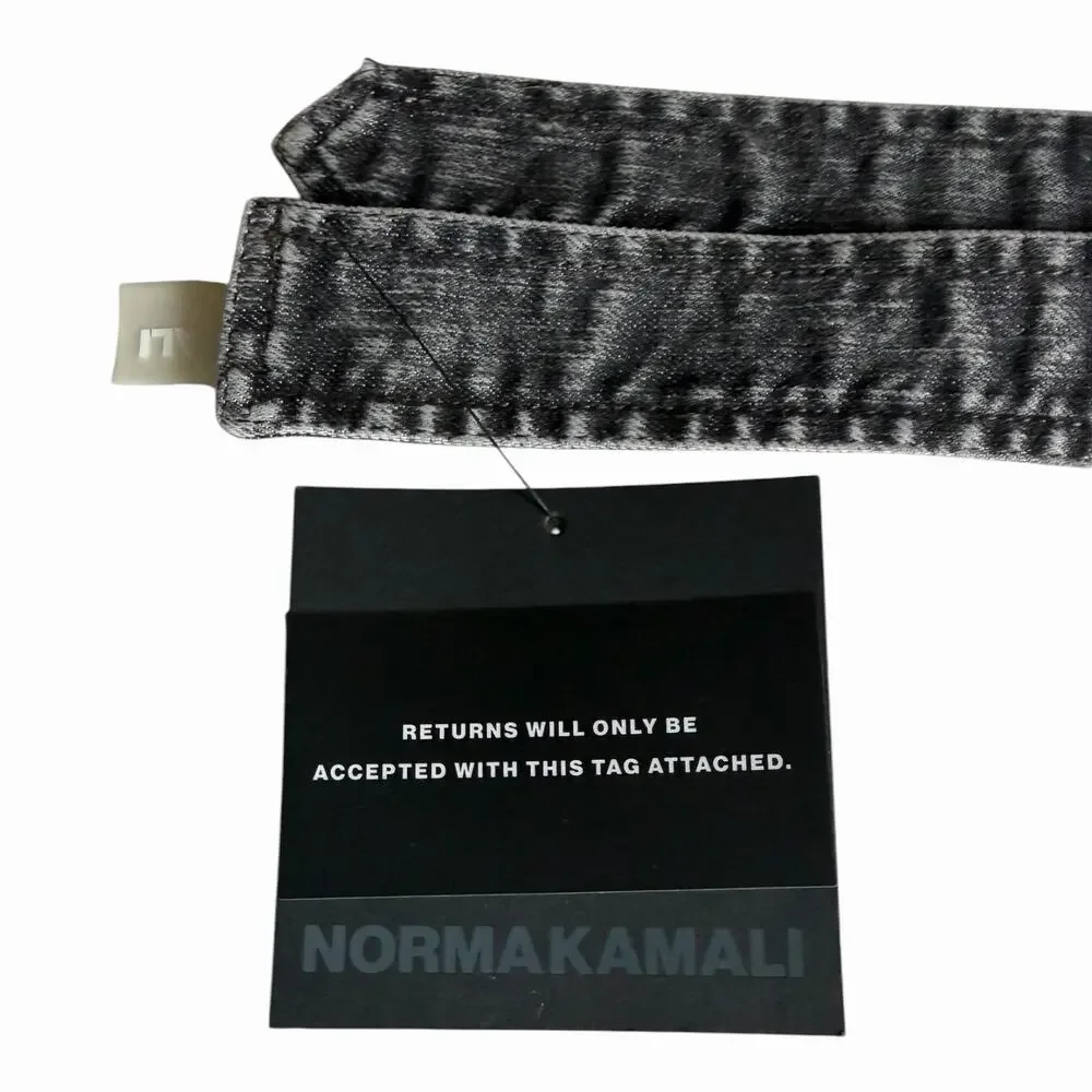 Norma Kamali NWT Black Acid Wash Stretch Belt One Size Statement Waist Belt